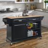 Cambridge Natural Wood Top Kitchen Island with Storage