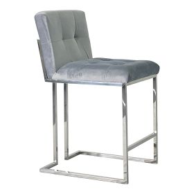 Silver and Gray Dining Chair Bar Stool for Kitchen