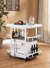 ACME Cargo Serving Cart, Antique Walnut & White 77889