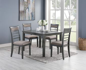 Antique Grey Finish Dinette 5pc Set Kitchen Breakfast Dining Table w wooden Top Cushion Seats Chairs Dining room Furniture