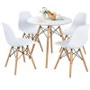 5 Pieces Dining Table Set With Solid Wood Leg