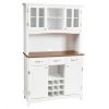 Kitchen Storage Cabinet Cupboard with Wine Rack and Drawers