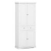 72 Inch Freestanding Kitchen Pantry Cabinet 4 Doors Storage Cupboard Shelves Drawer