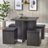 5-Piece Dexter Dining Set with Storage Ottoman