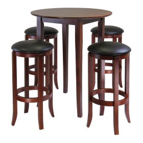 Fiona Round 5pc High/Pub Table Set with PVC Stools