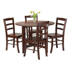 Alamo 5-Pc Round Drop Leaf Table with 4 Ladder Back