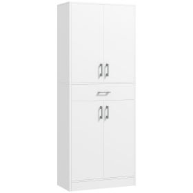 71" Kitchen Pantry Cabinet with Drawer and Adjustable Shelf, Freestanding Tall Storage Cabinet with 2 Double Door Cupboards, White