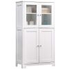 Bathroom Storage Cabinet, Wooden Free-Standing Floor Cabinet for Kitchen/Living Room/Bathroom Use