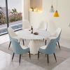 53 inch Modern sintered stone round dining table with stainless steel base with 6 pcs chairs