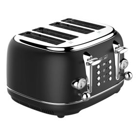 Chef's Choice Gourmezza 4-Slice Toaster Matte Black Stainless Steel with 5 Functions and 6 Settings