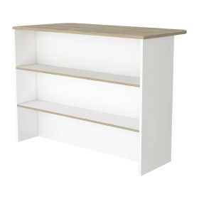 Capwell 3-Tier Shelf Kitchen Island White and Light Pine