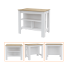 Sierra 7-Shelf 4-Door 2-piece Kitchen Set, Upper Wall Cabinet and Kitchen Island White and Light Oak