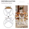 Mid-Century 5-Piece Round Dining Table Set with Trestle Legs and 4 Cross Back Dining Chairs