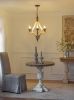 6 - Light Wood Chandelier, Hanging Light Fixture with Adjustable Chain for Kitchen Dining Room Foyer Entryway, Bulb Not Included