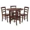 Alamo 5-Pc Round Drop Leaf Table with 4 Ladder Back