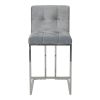 Silver and Gray Dining Chair Bar Stool for Kitchen