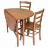 Hannah 3pc Dining Set; Drop Leaf Table with 2 Ladder Back Chairs