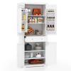 72 Inch Freestanding Kitchen Pantry Cabinet 4 Doors Storage Cupboard Shelves Drawer