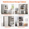 72 Inch Freestanding Kitchen Pantry Cabinet 4 Doors Storage Cupboard Shelves Drawer