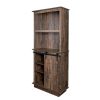 Freestanding Rustic Kitchen Buffet with Hutch, Pantry Storage Cabinet with Sliding Barn Door, Adjustable Shelf