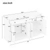 TREXM Kitchen Sideboard Storage Buffet Cabinet with 2 Drawers & 4 Doors Adjustable Shelves for Dining Room, Living Room (White)