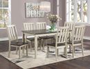 Dining Room Furniture Set of 2pcs Side Chairs Dual Tone Design Antique White / Gray Solid wood Kitchen Breakfast