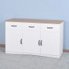 White Buffet Cabinet with Storage, Kitchen Sideboard with 3 Doors and 3 Drawers, Coffee Bar Cabinet, Storage Cabinet Console Table for Living Room