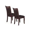 Dining Room Furniture Dark Brown Dining Table w Butterfly Leaf 6x Side Chairs Wooden Top 7pc Set Rectangular Table Contemporary