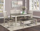 Dining Room Furniture Set of 2pcs Side Chairs Dual Tone Design Antique White / Gray Solid wood Kitchen Breakfast