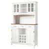 Kitchen Storage Cabinet Cupboard with Wine Rack and Drawers