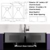 33x22Inch Double Bowl Topmount Gunmetal Black Kitchen Sink 18Gauge Stainless Steel With Black Spring Neck Faucet