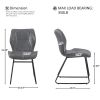 Set of 2, Leather Dining Chair with High-Density Sponge, PU Chair Kitchen Stools for Dining room,homes, kitchens,Gray