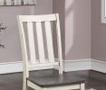 Dining Room Furniture Set of 2pcs Side Chairs Dual Tone Design Antique White / Gray Solid wood Kitchen Breakfast