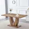 Modern Dining Table for 6, Rectangular Kitchen Table with Faux Marble Tabletop for Dining Room, Kitchen