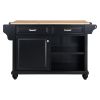 Cambridge Natural Wood Top Kitchen Island with Storage