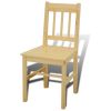 Wooden Dining Table with 4 Chairs Natural