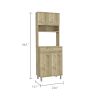 Della 60 Kitchen Pantry with Countertop; Closed & Open Storage -Light Oak