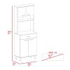 Della 60 Kitchen Pantry with Countertop; Closed & Open Storage -Light Oak