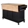 Cambridge Natural Wood Top Kitchen Island with Storage