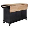 Cambridge Natural Wood Top Kitchen Island with Storage