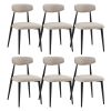 (Set of 6)Dining Chairs , Upholstered Chairs with Metal Legs for Kitchen Dining Room,Light Grey