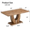 Modern Dining Table for 6, Rectangular Kitchen Table with Faux Marble Tabletop for Dining Room, Kitchen