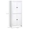 72" Freestanding 4-Door Kitchen Pantry, Storage Cabinet Organizer with 4-Tiers, and Adjustable Shelves, White