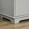 Sideboard Buffet Cabinet with Drawers, Kitchen Cabinet, Coffee Bar Cabinet with Rubberwood Top and Adjustable Shelves for Living Room, Kitchen, Gray