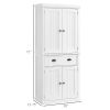 72" Kitchen Pantry, Tall Storage Cabinet, Freestanding Cupboard with Drawer, Doors and Adjustable Shelves, White