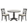 Orisfur. 5 Pieces Dining Table and Chairs Set for 4 Persons, Kitchen Room Solid Wood Table with 4 Chairs