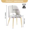 Off White Faux Fur Dinning Chairs with Metal Legs and Hollow Back Upholstered Dining Chairs Set of 4