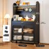 Joybos® Freestanding Kitchen Pantry Storage Cabinet with Pegboard Wall