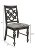 2pc Set Vintage Style Upholstered Dining Chair Gray Two-Tone Finish Solid Wood Fabric Wooden Dining Room Kitchen Furniture