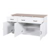 White Buffet Cabinet with Storage, Kitchen Sideboard with 3 Doors and 3 Drawers, Coffee Bar Cabinet, Storage Cabinet Console Table for Living Room